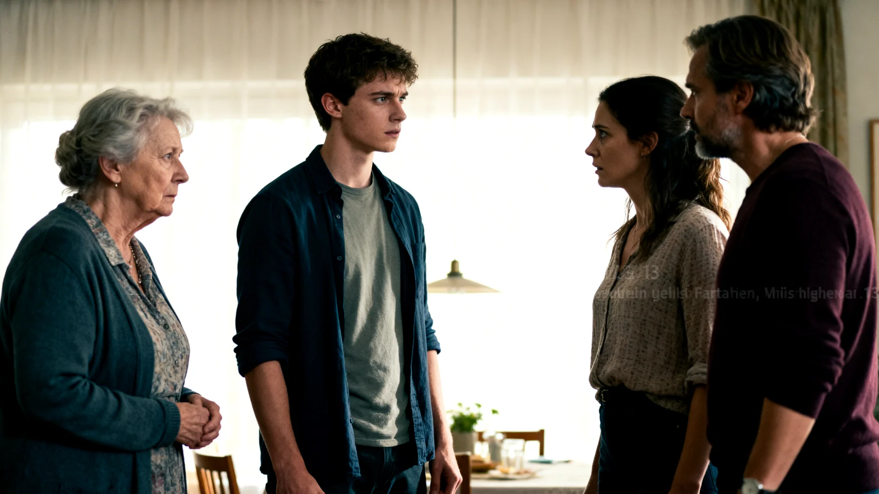 Die Großmutter erlebt zunehmende Spannungen mit der erweiterten Familie – insbesondere mit den Eltern des jungen Erwachsenen –, die unterschiedliche Vorstellungen darüber haben, wie viel Einfluss und Nähe sie zu ihrem Enkel haben darf. Die Großmutter fühlt sich ausgegrenzt und missverstanden, während der junge Erwachsene zwischen den familiären Fronten steht und nicht weiß, wie er die Beziehung zur Großmutter pflegen soll, ohne Loyalitätskonflikte auszulösen."