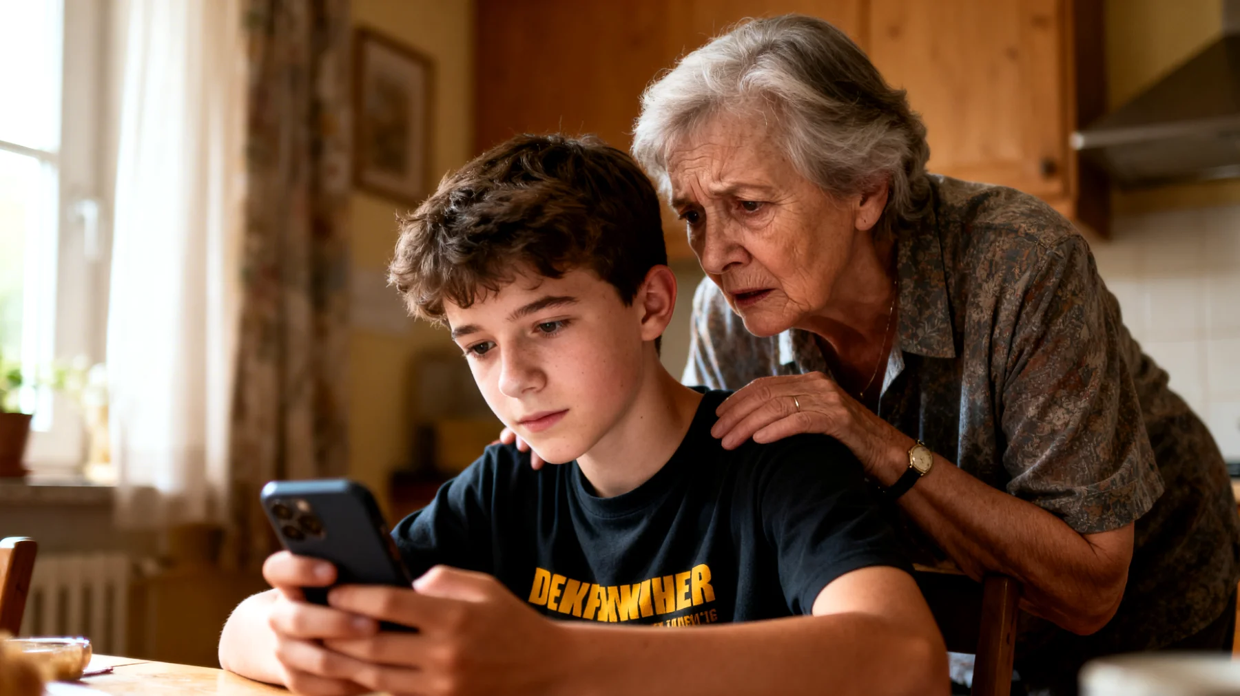 Der Großvater beobachtet mit wachsender Sorge, dass sein junges Enkelkind zunehmend soziale Medien auf riskante Weise nutzt – es teilt persönliche Informationen mit Fremden, nimmt an gefährlichen Online-Trends teil und ist anfällig für unangemessene Inhalte. Der Großvater fühlt sich technologisch überfordert und weiß nicht, wie er das Thema ansprechen soll, ohne das Vertrauen des Kindes zu verlieren oder als 'altmodisch' abgestempelt zu werden."