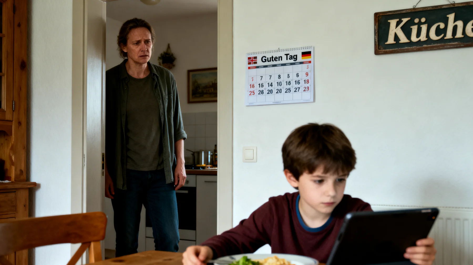 Die Mutter kämpft täglich damit, den übermäßigen Konsum von Smartphones, Fernsehen und Videospielen ihrer kleinen Kinder einzuschränken. Sie fühlt sich ohnmächtig und schuldig, wenn sie Grenzen setzt, und fragt sich, ob sie zu streng oder zu nachsichtig ist – während die Kinder immer mehr Zeit vor Bildschirmen verbringen und sich dem Familienleben entziehen."